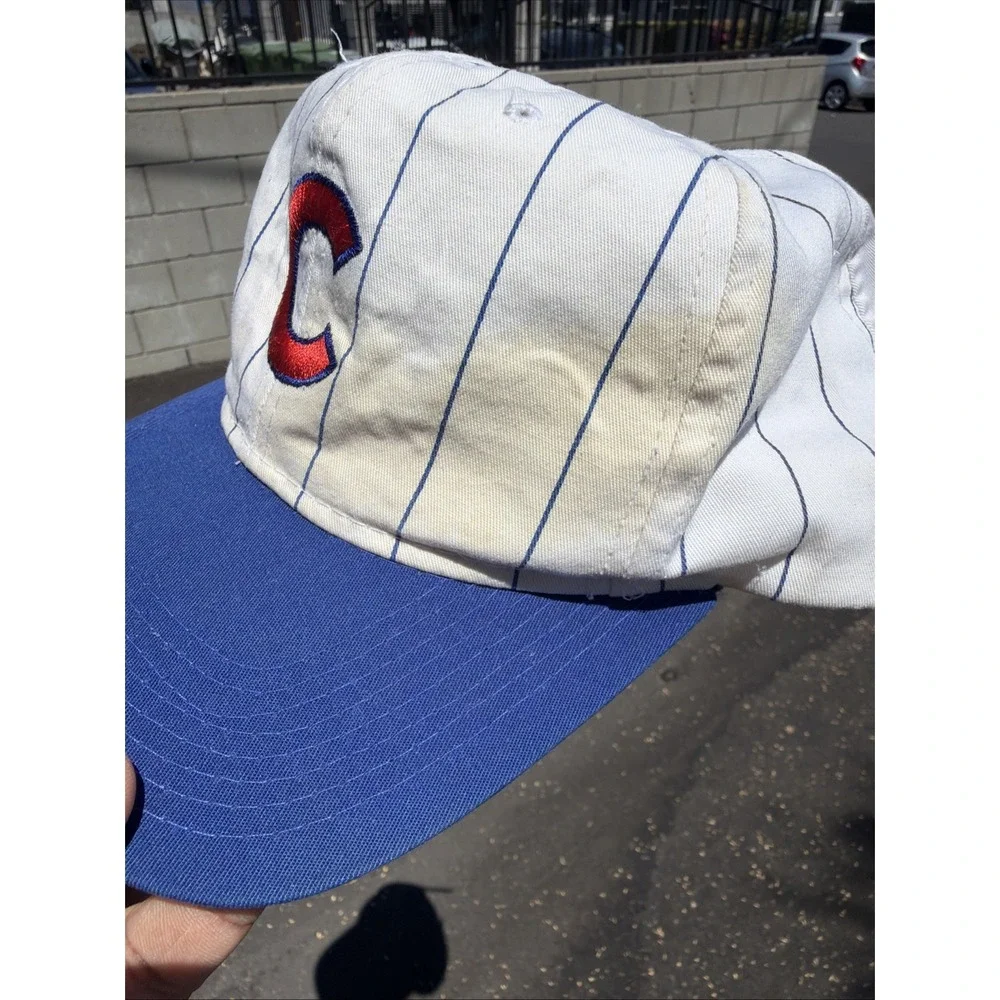 Vintage CHICAGO CUBS STARTER 90'S Pinstripe KOREA Snapback Hat